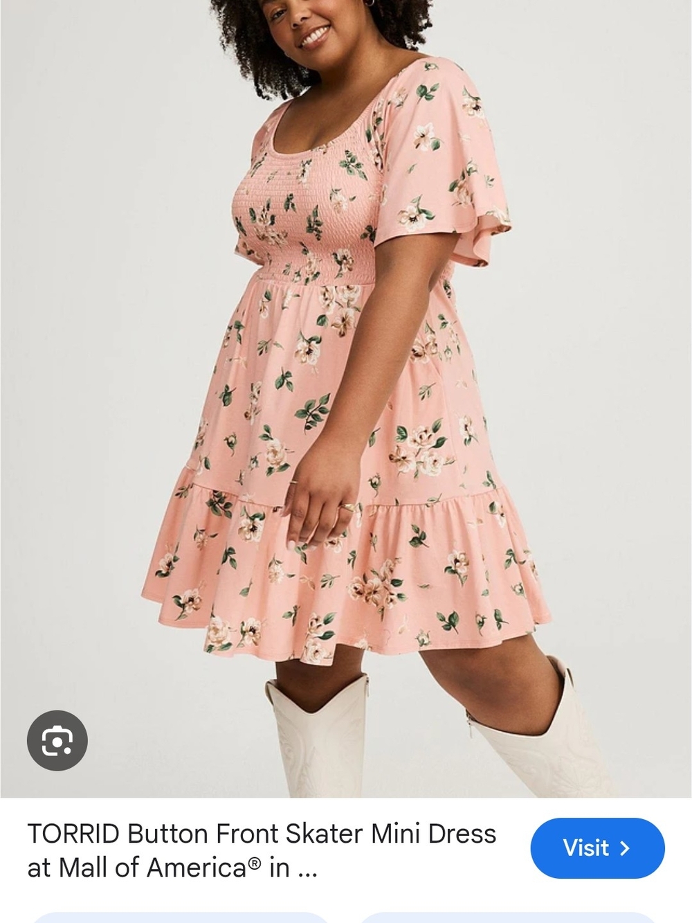TORRID Pink Floral Mini Dress - Size M/L 10 - NEW W/Tags